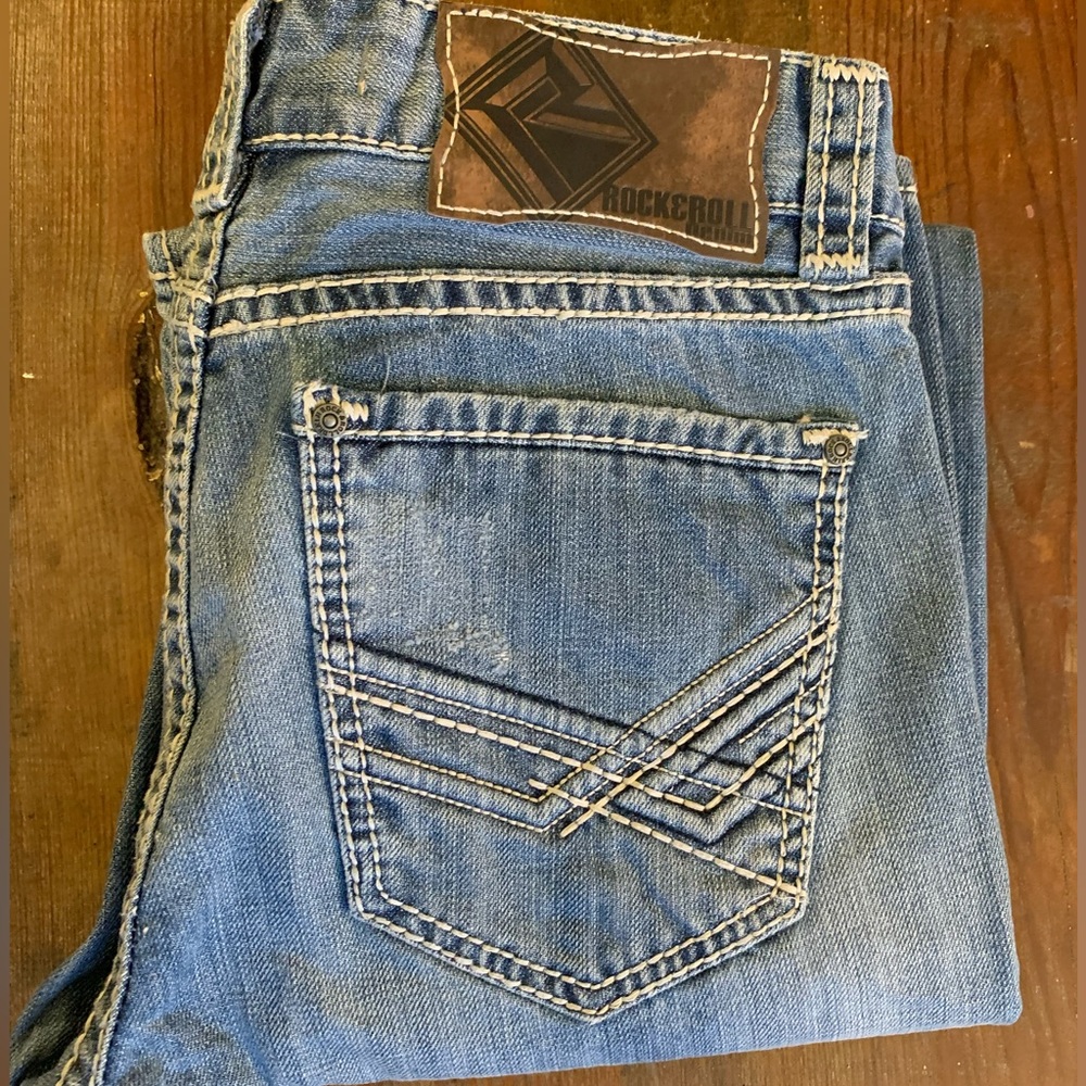 Rock&Roll Cowboy Double Barrel 32x36 Relaxed Bootcut Jeans